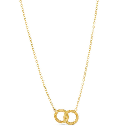 Petite Interlocking Circles Necklace in 18k Gold