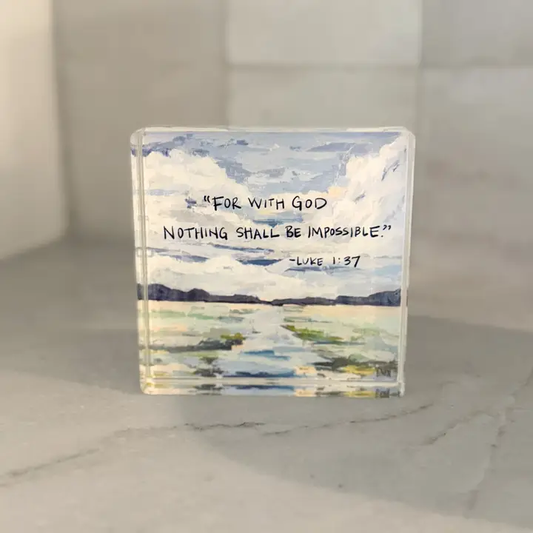 LDN Luke 1:37 Acrylic Scripture Block