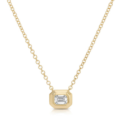 EFC N Emeral Cut Diamond Necklace - 14KTYG