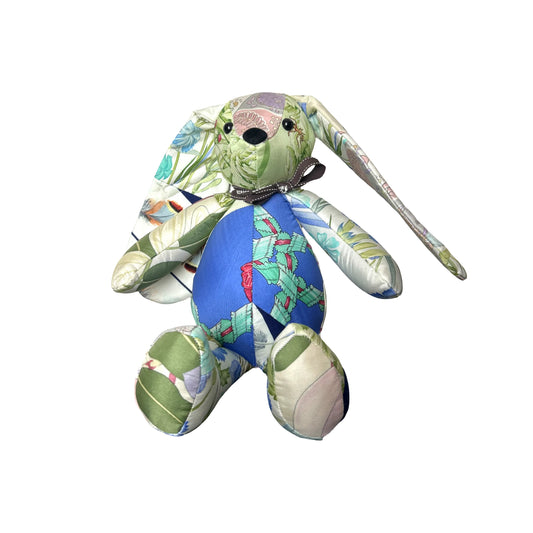 VLU Vintage Silk Scarf Patchwork Bunny