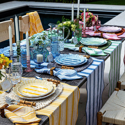 JLK Cabana Stripe - Melamine Dinner Plate - Coral