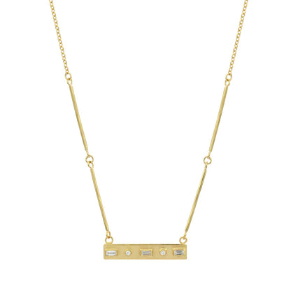 Geo Bar Necklace 14kt