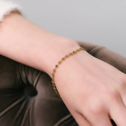 Textile Grey Diamond Bracelet in 18k Gold