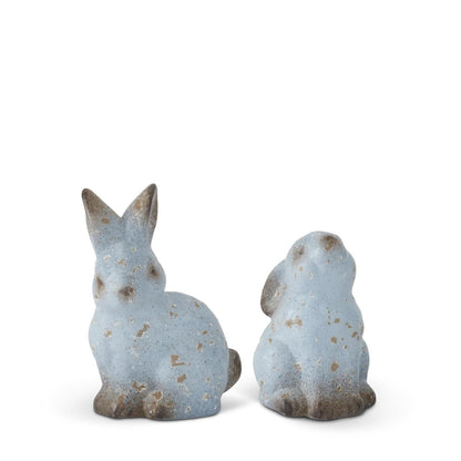 KKI Weathered Blue Terracotta Bunny - Asst