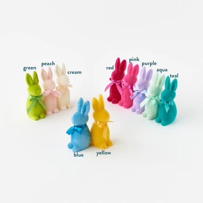 Flocked Button Nose Bunny - Small 6"