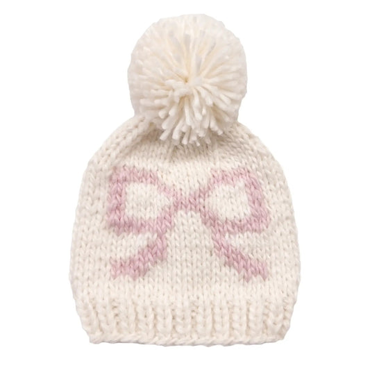 Pink Bow Knit Hat -