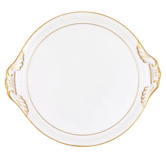 Golden Edge - Round Tray with Handles 11.25"