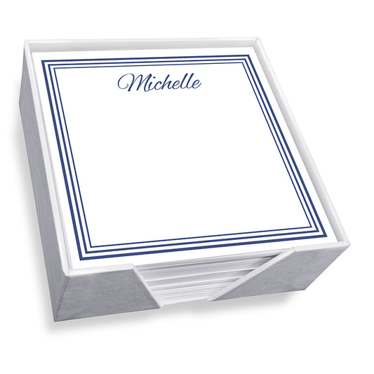 Personalized - Colonial Memo Square with White Linen Holder