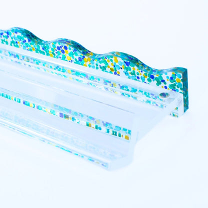 MFM Mahjong Rack Pusher - Confetti - Wavy Green