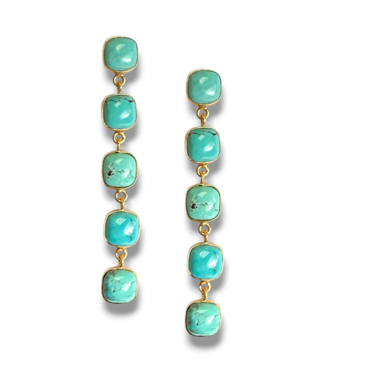 DMD E Linear Earrings - Turquoise