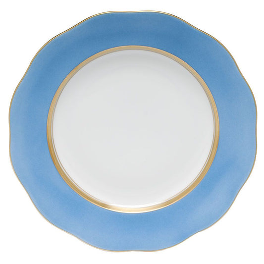 Silk Ribbon - Cornflower Blue - Dessert Plate 8.25"