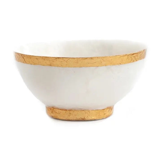 Round Capiz Bowl with Gold Trim 4"