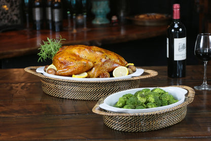 Oval Casserole Tray with Stoneware Roaster 3Qt