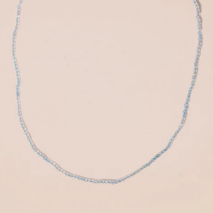 Beaded Necklace - Aquamarine Faceted