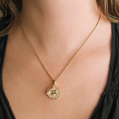 Pegasus - Gold Coin Pendant Necklace