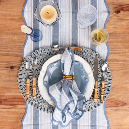 Cabana Stripe - Table Runner 18" x 90" - Ocean
