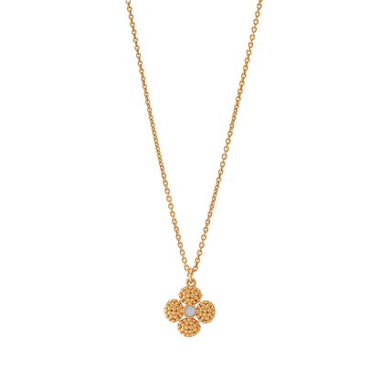 Berry - Clover Double Sided Charm Necklace - 16" - MOP