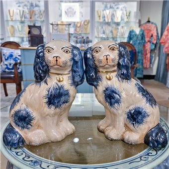 Staffordshire Dogs - Blue - 6H" - (Set of 2)