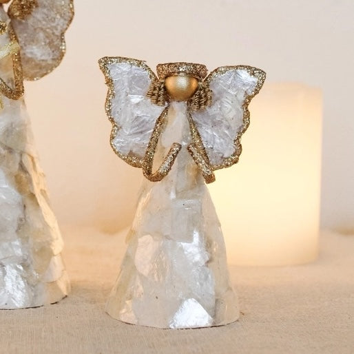 DEK Capiz Chips Angel in Gold 7"