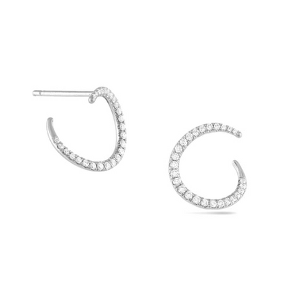 WSJ E - Mini Esme Pave Earrings, .20tcw, 14KWG