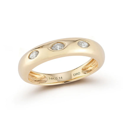 Alexa Jordyn Inlay Marquis Ring, .14tcw, 14KYG, Size 6.5