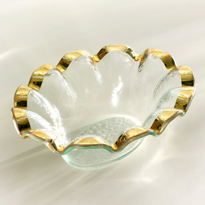 Ruffle Gold - Oval Dip Bowl 8"