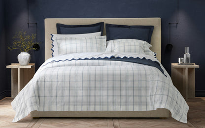 August Plaid - Duvet Cover - Navy - Full/Queen 90x96