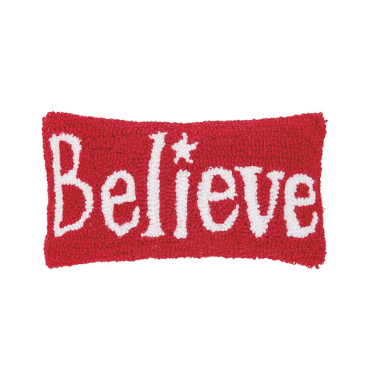 CFH Believe Hooked Pillow 6x12