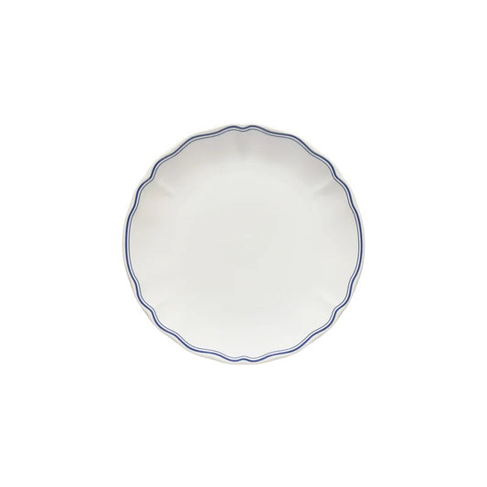 Vila - White & Filet Blue - Salad Plate 8"
