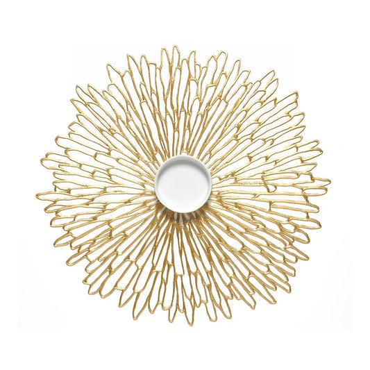 CHW Bloom Round Placemat 15.7" - Gilded