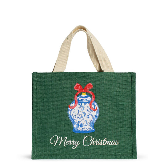 Chinoiserie Merry Christmas Gift Tote
