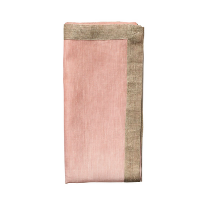 KSB Dip Dye Linen Napkin - Blush & Gold 21"