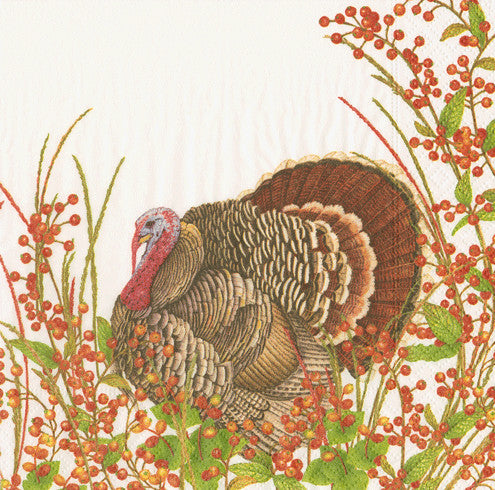 Turkey And Berries Cocktail Napkin 20pk
