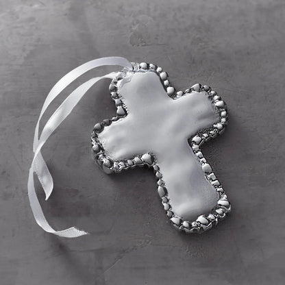 Organic Pearl Cross Ornament