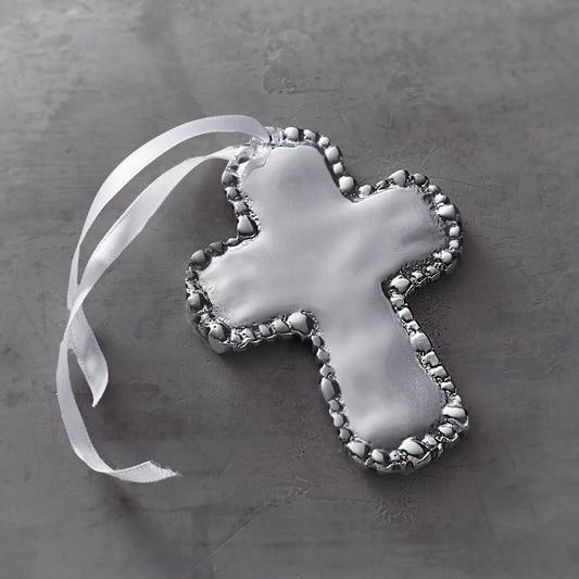 Organic Pearl Cross Ornament