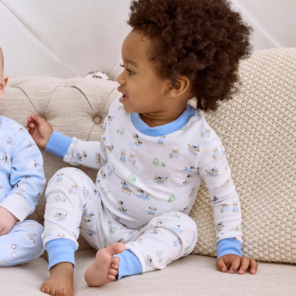 KSY Puppy's Sleigh Riding Fun - Blue - Pajamas -