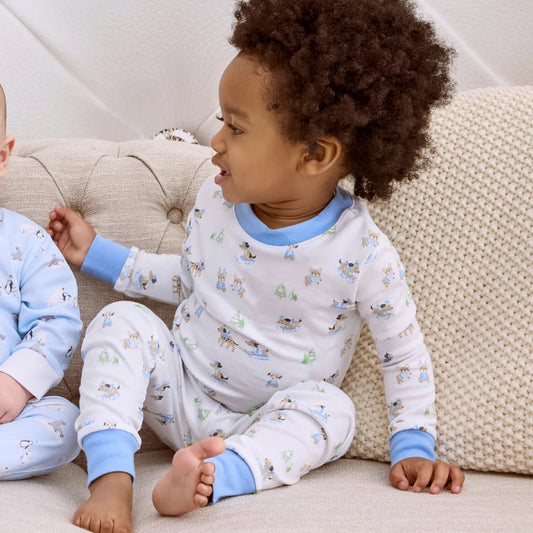 KSY Puppy's Sleigh Riding Fun - Blue - Pajamas -