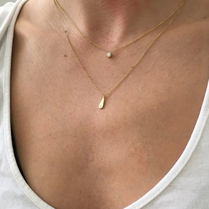 JKD N - Champagne Diamond Magic Eye Necklace; 14kt YG