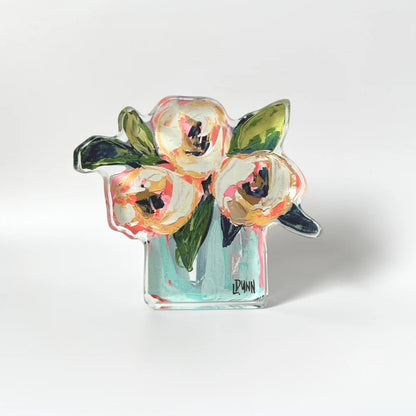 Pink & White Peonies Bloom Block - Bitty