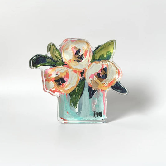 Pink & White Peonies Bloom Block - Bitty