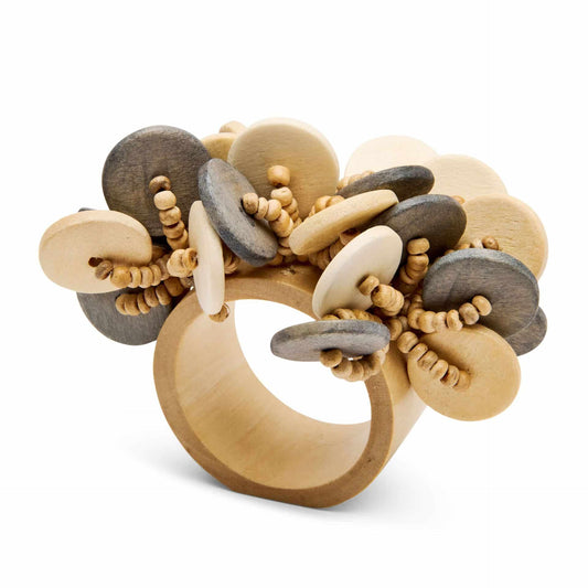 DBR Wood Coin Beads Napkin Ring