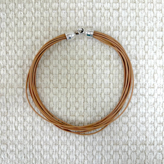 Nude Leather Multi Strand Necklace (Retired)