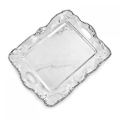 Organic Pearl - Medium Kristi Rectangular Tray with Handles
