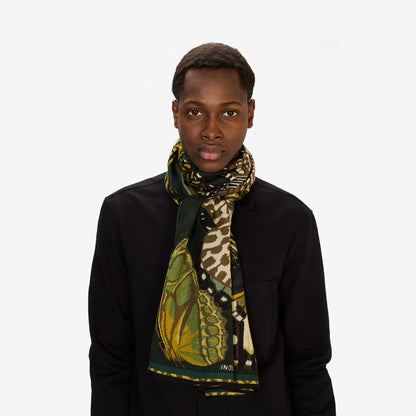 Scarf Etole 70 - Papillions - Emerald