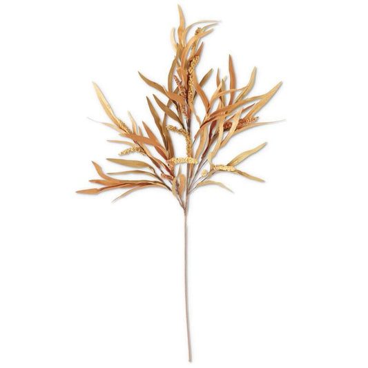 KKI Orange & Tan Long Eva Leaves Stem w/ Yellow