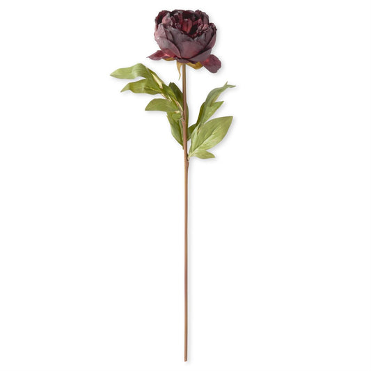 Purple Faux Dried Peony Stem 24"
