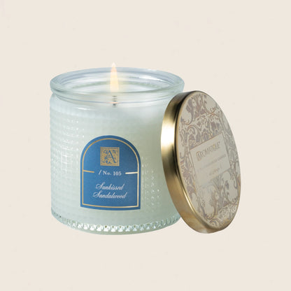 Sunkissed Sandalwood - Textured Glass Candle 6oz