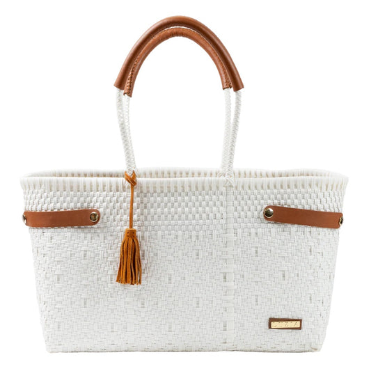 Open Basket Jumbo Braided Solid White