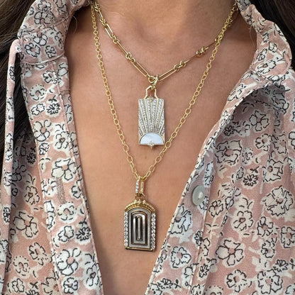 TSJ N - Small Alternating Paperclip Chain 16"