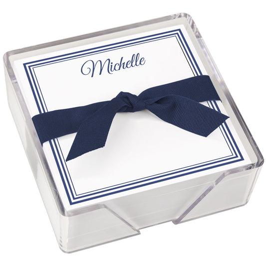 Colonial Memo Square White with Holder - Personalized
